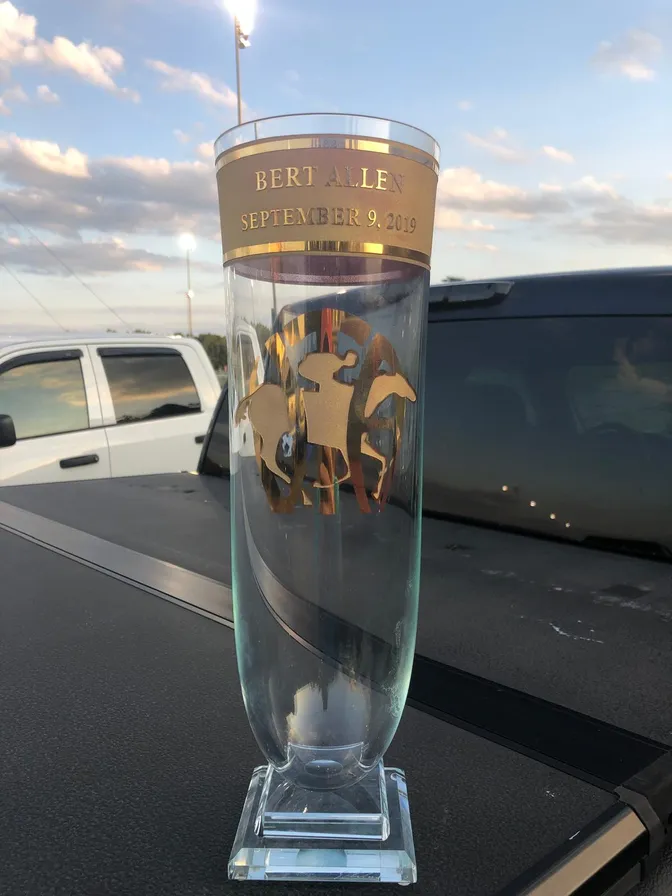 A championship trophy won by HG